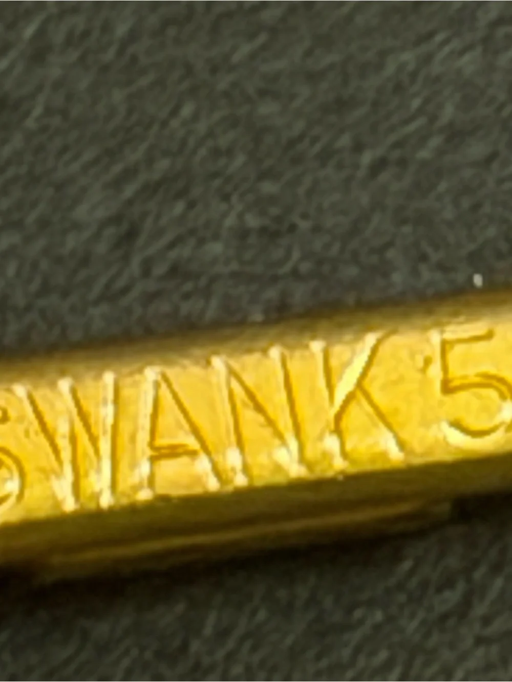 Vintage Swank Tie Bar Clip Gold Tone Chain Men's Jewelry Retro Dad Father Lot 2x